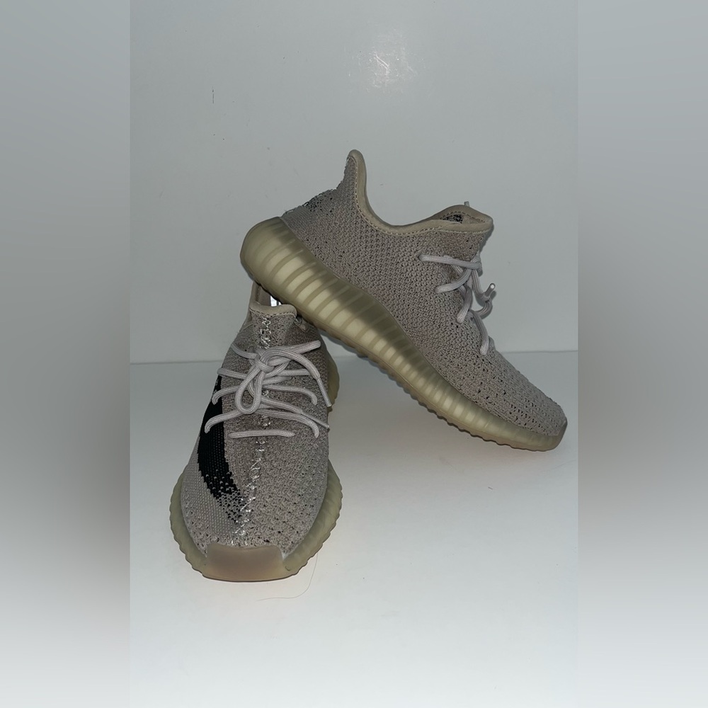 Adidas Cream and Black Knit Sneakers